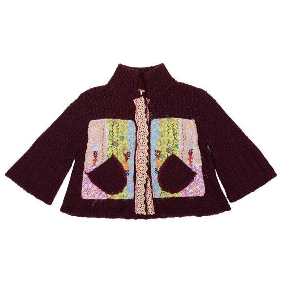 Free People Grandma Goes West Patchwork Cardigan Sz Small Boho Cottagecore - Picture 5 of 5